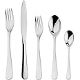 Degrenne Luxury French Cutlery Set - 5 Piece Silverware Set, Includes Forks, Spoons & Knive, Stainless Steel Flatware, Dishwasher Safe, Aquatic Mirror Collection