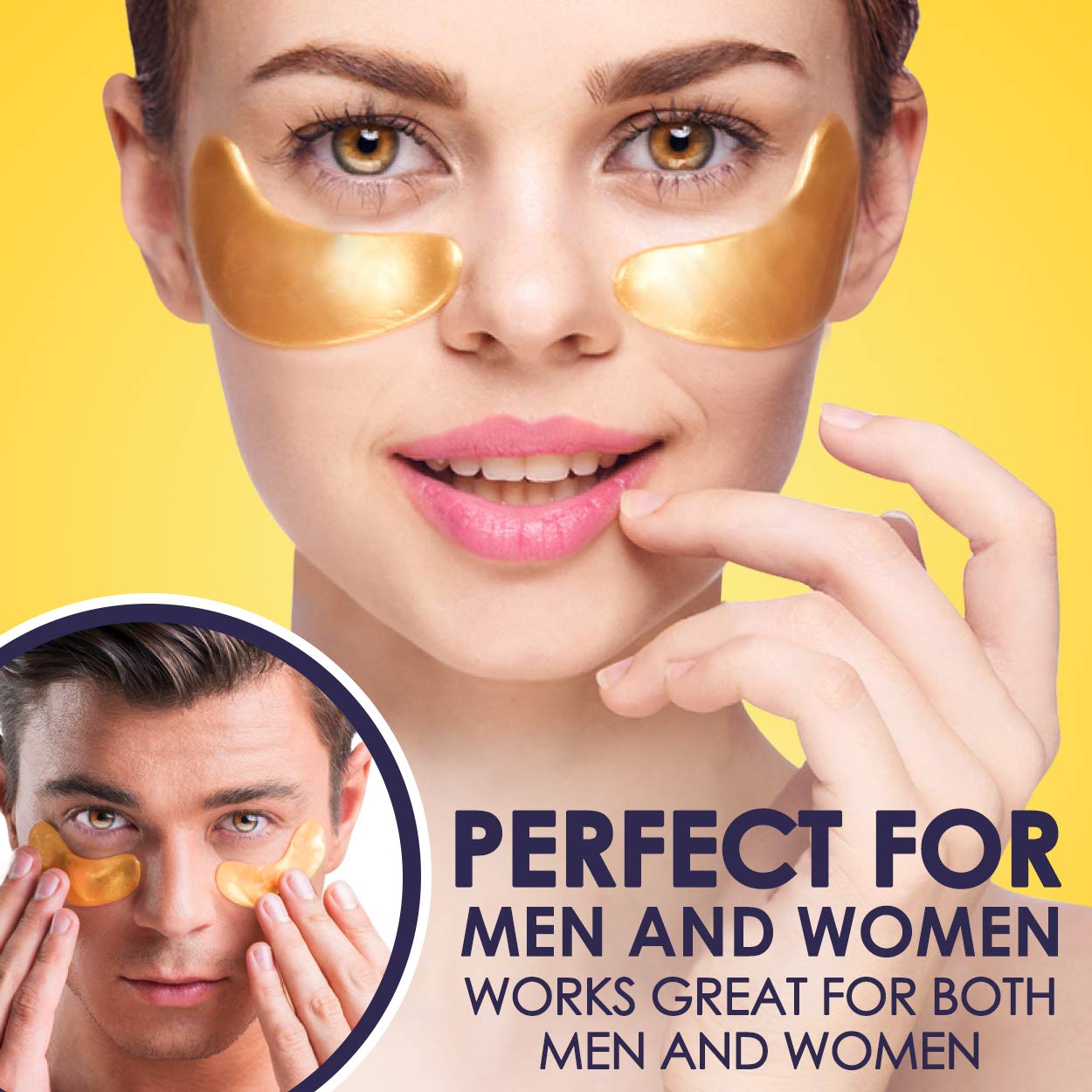 Cedlize Under Eye Collagen Patch, 24K GOLD ANTI-AGING MASK, Pads For Puffy Eyes & Bags, Dark Circles and Wrinkles, With Hyaluronic Acid, Hydrogel, Deep Moisturizing Improves Elasticity, 30 PAIRS: Beauty