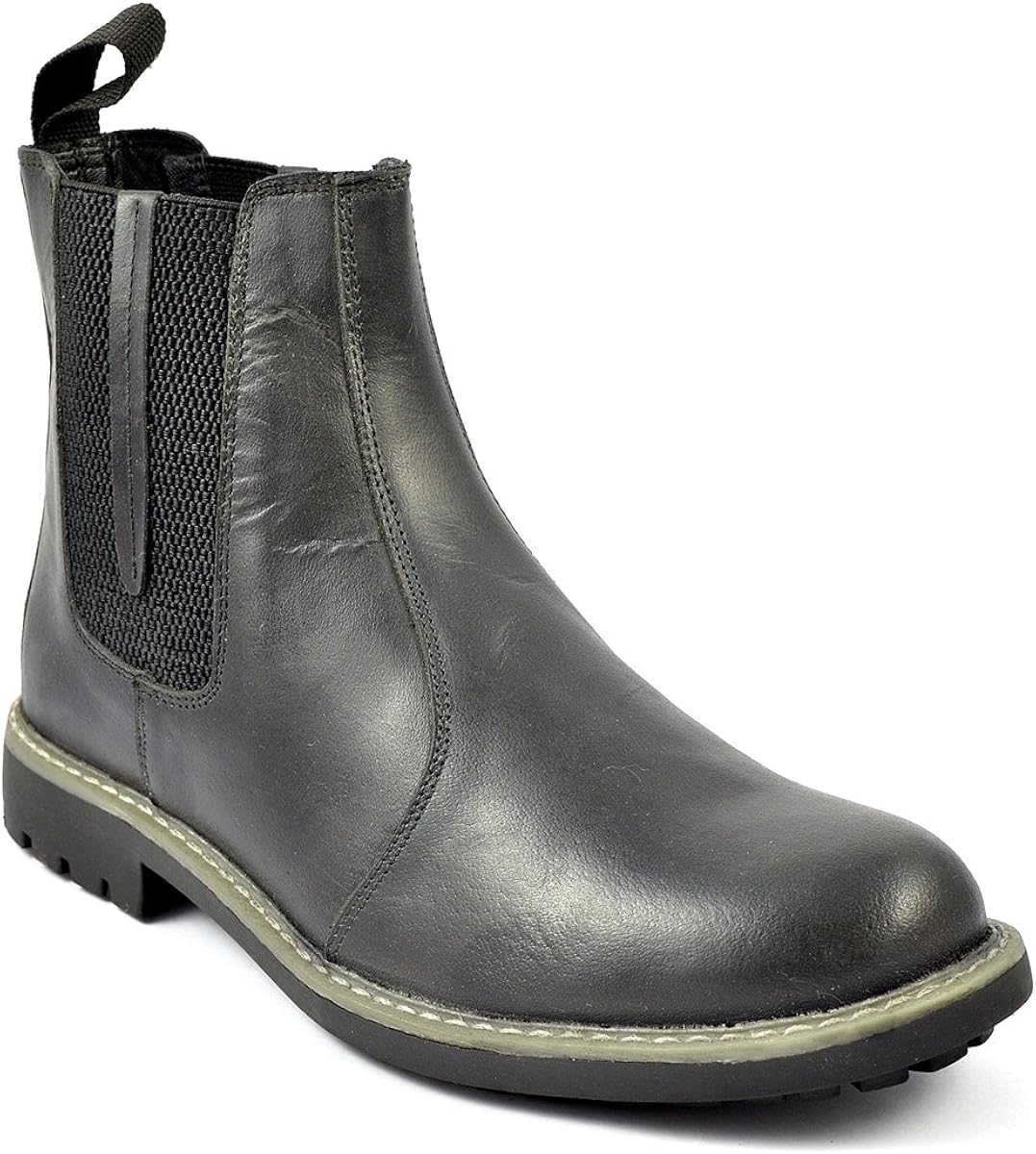 Mens Black Chelsea Boots Leather Shoes Style 1041 UK 8 / US 9 / EU 42