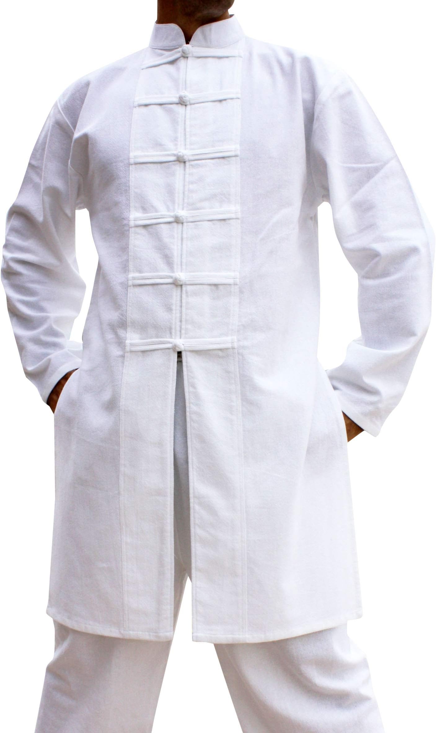 SvenineChinese Style Handmade Cotton Jacket Long Kung Fu Shirt