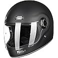 ILM Full Face Motorcycle Helmet Retro for Adult with Visor Vintage Helmets for Cruisers Scooters Mopeds Pinlock Compatible DOT Model Z503