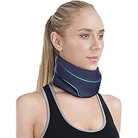 Neck Brace for Neck Pain and Support - Soft Foam Cervical Collar for Sleeping - Wraps Keep Vertebrae Stable and Aligned for R