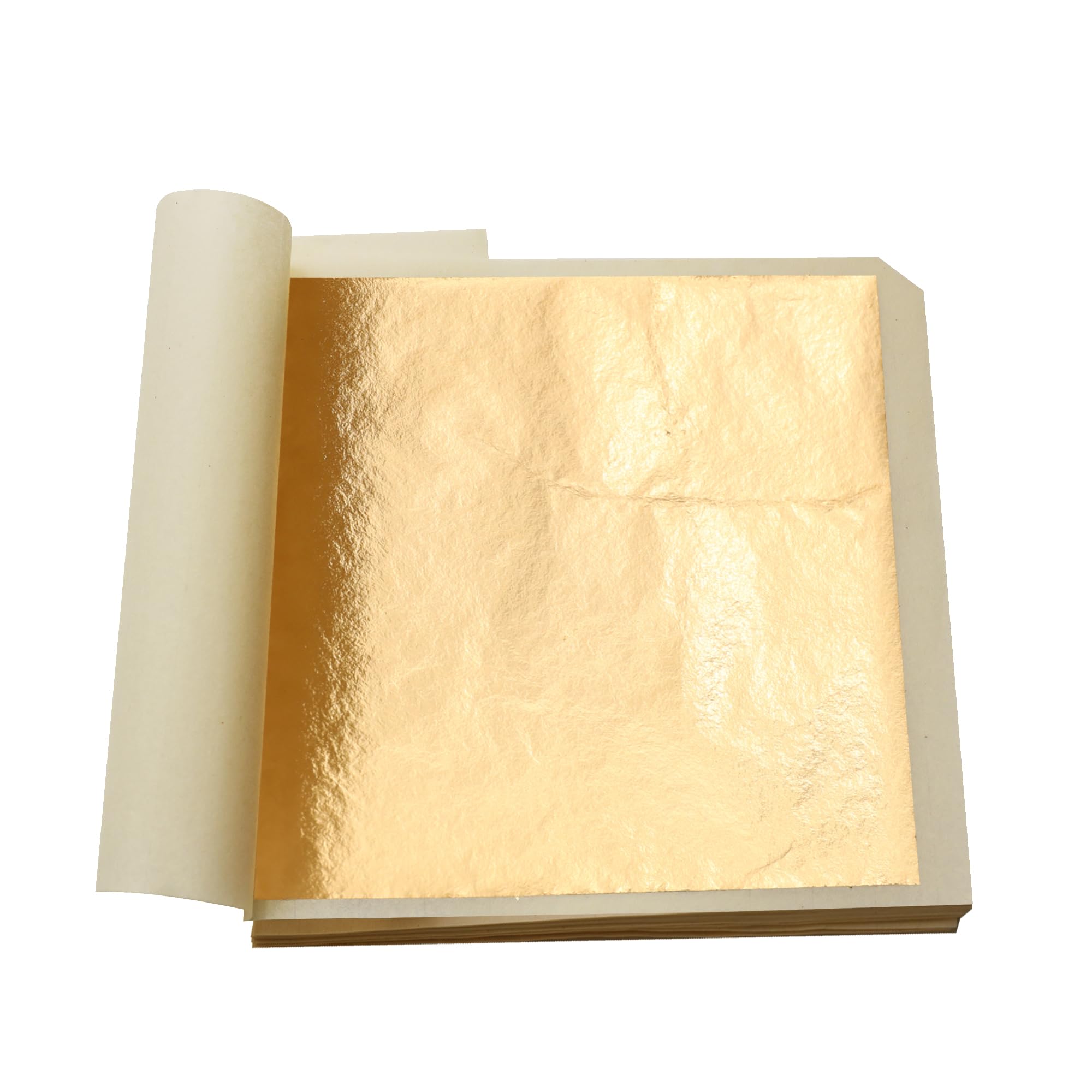 KIRIN 10 Sheets of Gold Leaf Sheets, Simulated Gold Foil Paper for Nail Art, Art Creations, Photo Frame Decoration, Home Furnishings and Multi-Art Decoration, 11x11cm