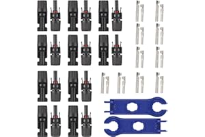 Vemote 20 PCS Solar Panel Cable connectors, Male Female 10 Pairs with Spanners Tools Solar Panel Connectors Kit. IP67 Waterproof, 1000V DC (10Pair)