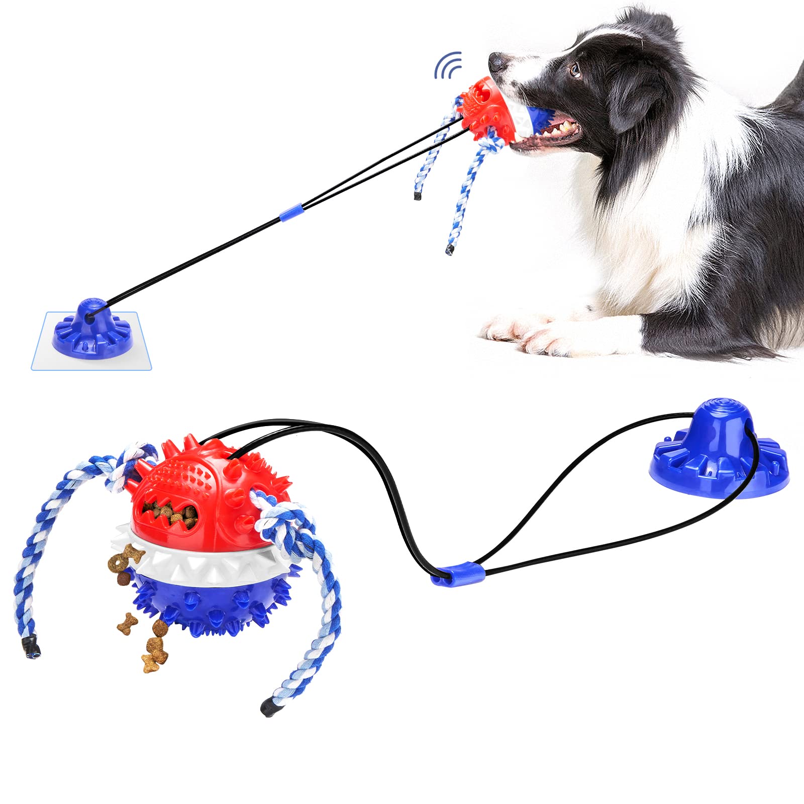Photo 1 of Interactive Dog Toys Aggressive Chewer Suction Cup Tug of War, Indestructible Puzzle Toys & Treat Dispensing Ball for Dog Enrichment