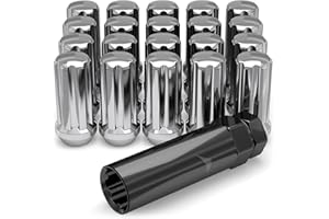 White Knight 3809L-20AM Chrome M14 x 1.50 Duplex Spline Lug Nut (for AFTERMARKET Wheels), 20 Pack