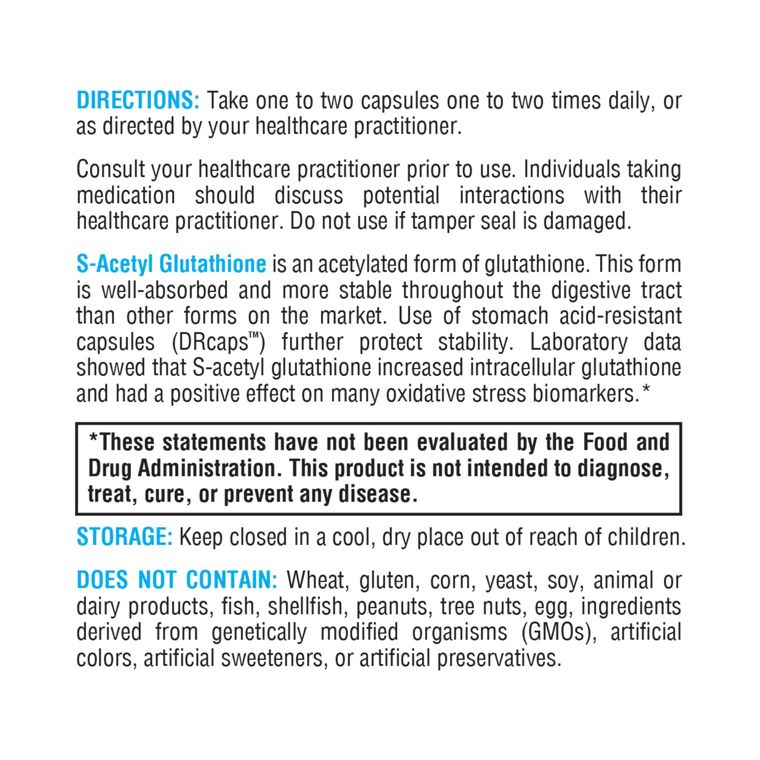 xymogen s-acetyl glutathione S-Acetyl Glutathione 60caps
