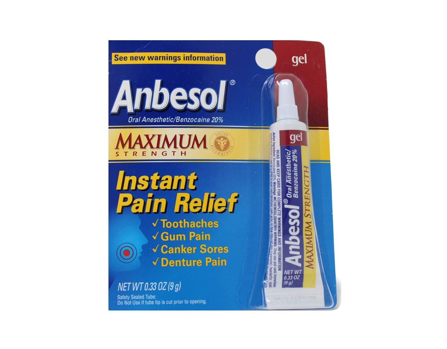 Anbesol Gel Maximum Strength 0.33 oz ( 5 pack) : Oral Pain Relief Medications : Beauty