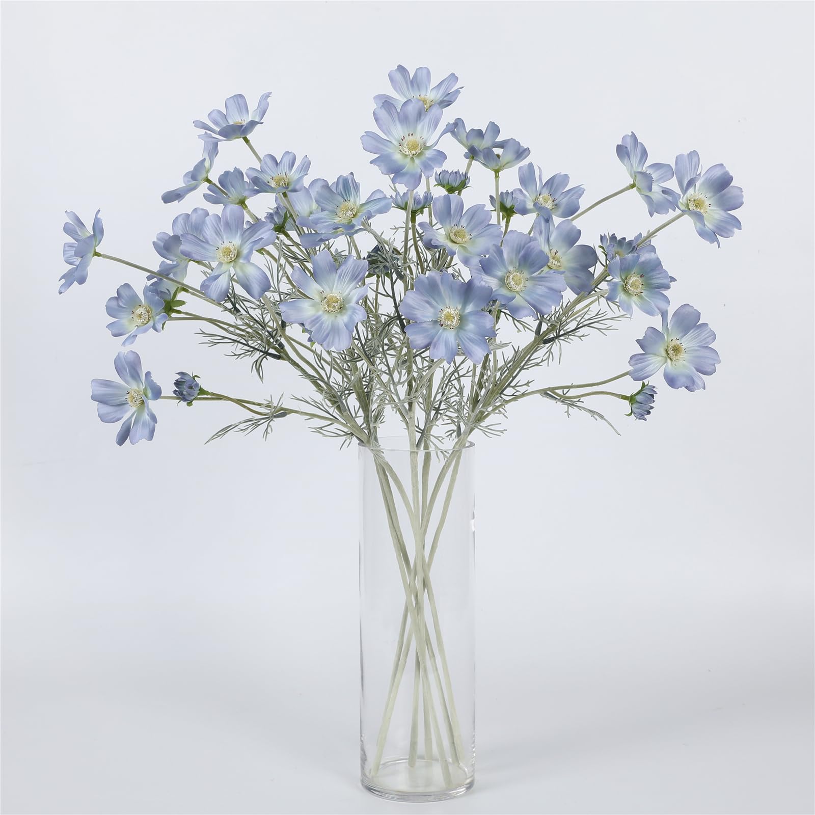 Photo 1 of LINSIE 4pcs 24Inch Light Blue Cosmos Branches Artificial Flowers,Light Blue Fake Flowers, Vase Decor Flowers, for Home Decoration Artificial Flowers
