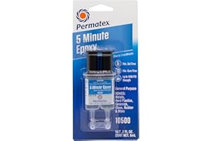 Permatex 10500-5 Minute Epoxy, Single-Use Syringe for General Purpose Creates a Hard, Rigid Bond for Coating in Minutes - Resin epoxy is Resistant to Water and solvents, and All-Purpose