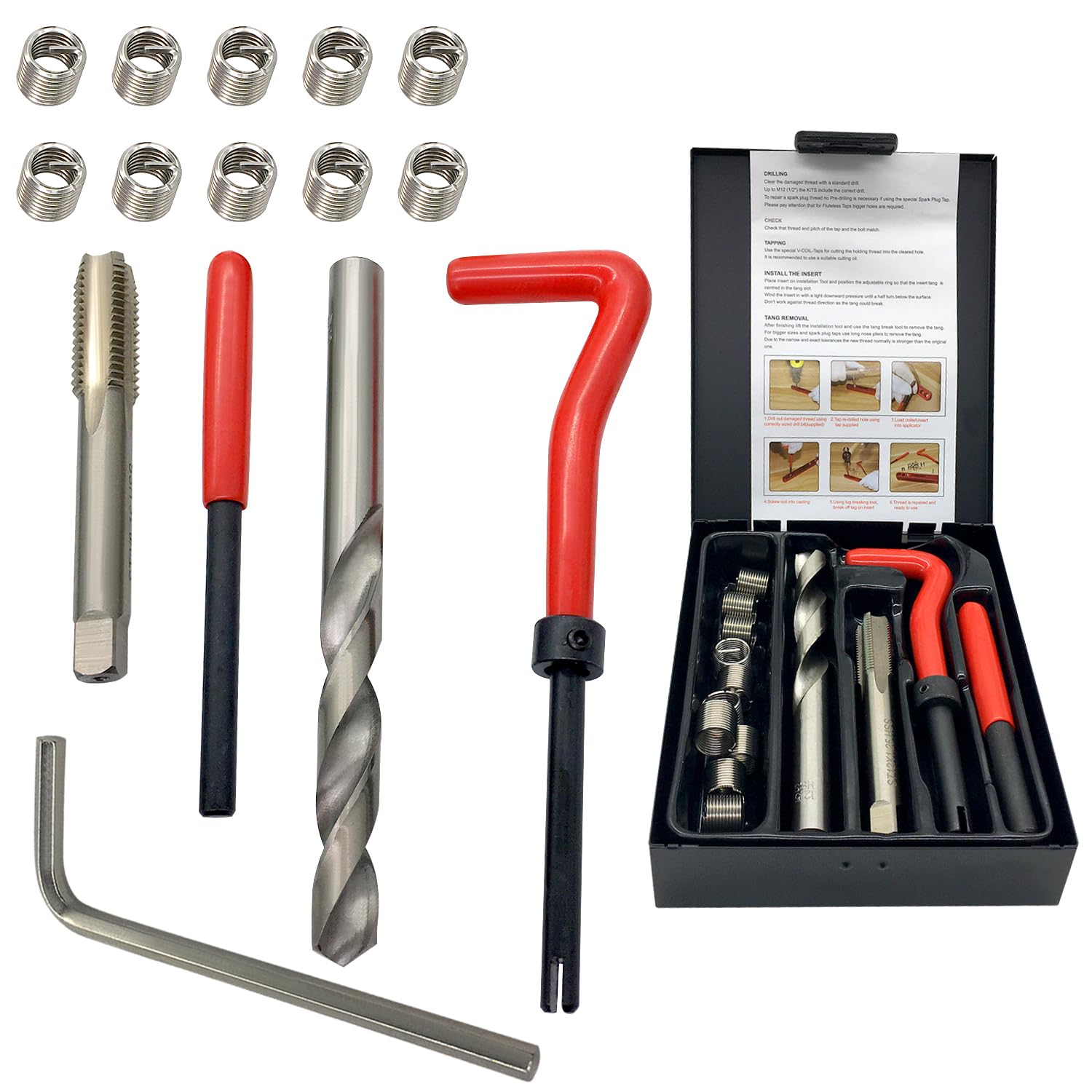 ANPTGHT M12x1.25 Thread Repair Kit, Helicoil Thread