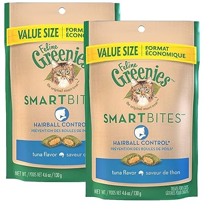 Greenies Feline SMARTBITES Cat Treats,4.6 oz (Pack of 2)
