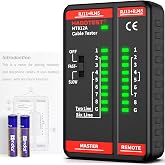 Network Ethernet Cable Tester for LAN RJ45 RJ11 CAT5 CAT5E CAT6 CAT6A CAT7, Ethernet Wire Tester Tool UTP/STP Continuity Test for Telephone Line Finder Home Repair (HT812A)