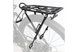 MAKELEN Rear Bike Rack Aluminum Alloy Bicycle Cargo Rack Adjustable for 24-28 inch Bike 55 lbs Capacity Easy to Install Black