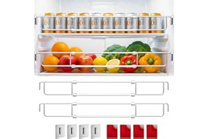 RUIONY 2PCS Rv Refrigerator Bars, Adjustable Refrigerator Tension Rods, 12.44"-22.63" Stainless Steel Rv Refrigerator Accessories, Extendable Stabilizers for Camper Refrigerator, Cupboard, Bookshelf, Kitchen