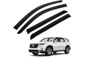 FIILINES Rain Guards for Honda Pilot 2023 2024 2025, Tape-On Side Window Visors Window Deflectors for Pilot, 4PCS, Black