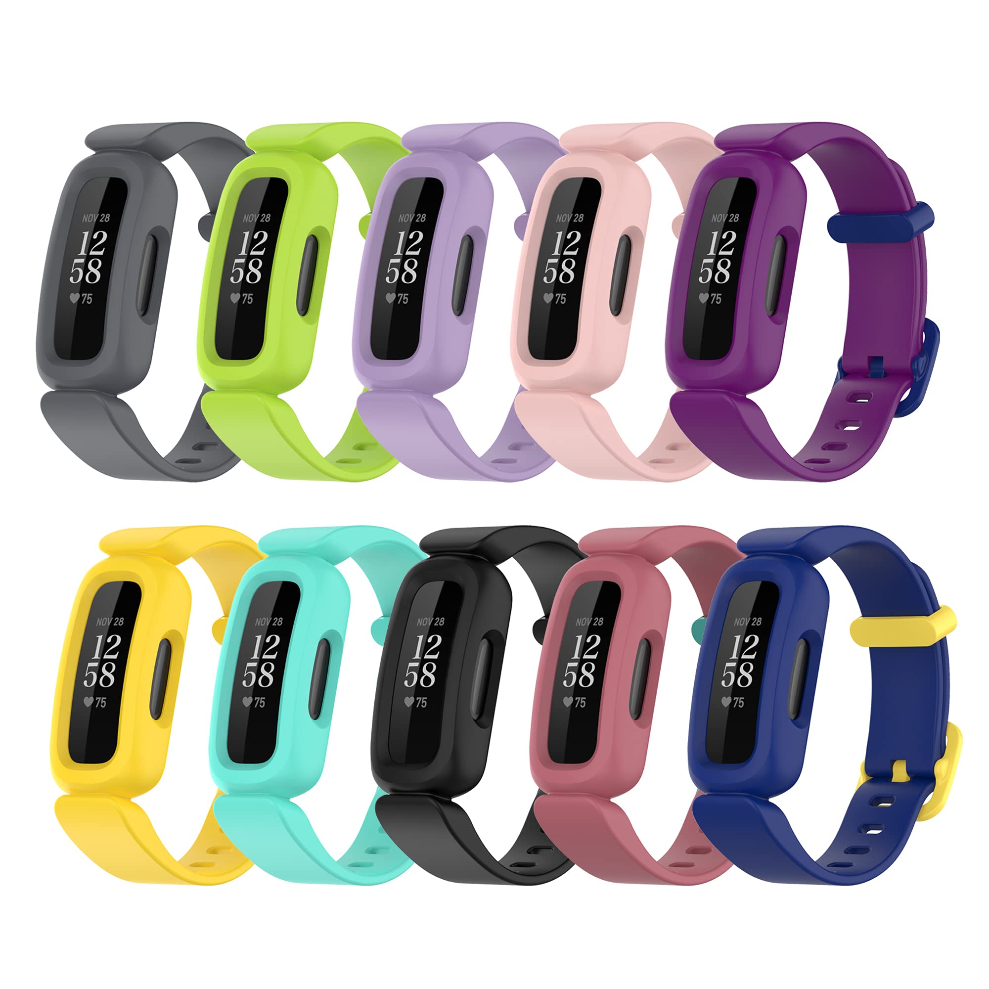 Chofit Straps Compatible with Fitbit Ace 3 Strap, Soft Silicone Replacement Wristband Band Armbands for Kids for Ace 3 Activity Tracker (10 Colors)