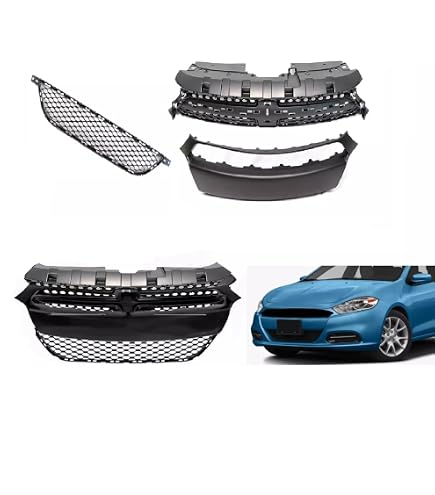 CAPA Certified 3-Piece Bumper Cover Kit For 2013-2016 Dodge Dart - Primed, No Sensor Holes, 1 Year Warranty