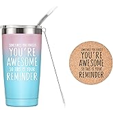 MASGALACC Inspirational Gifts for Women - Sometimes You Forget You Are Awesome Cup - Mothers Day Gifts for Mom from Daughter Coffee Mug Birthday Present for Women, 20 Oz Insulated Tumbler