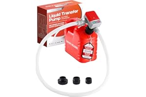 PETASOON Fuel Transfer Pump Battery Powered Electric Portable Gas Can Tank Pump for Gasoline Diesel kerosene Liquid with Flexible Hose(Can Not Included)