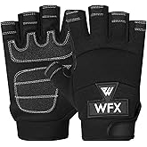 WFX Tough Fingerless Performance Gloves Protection Work Gloves, Padded Palm, Half-Finger Non-Slip Working Men Women
