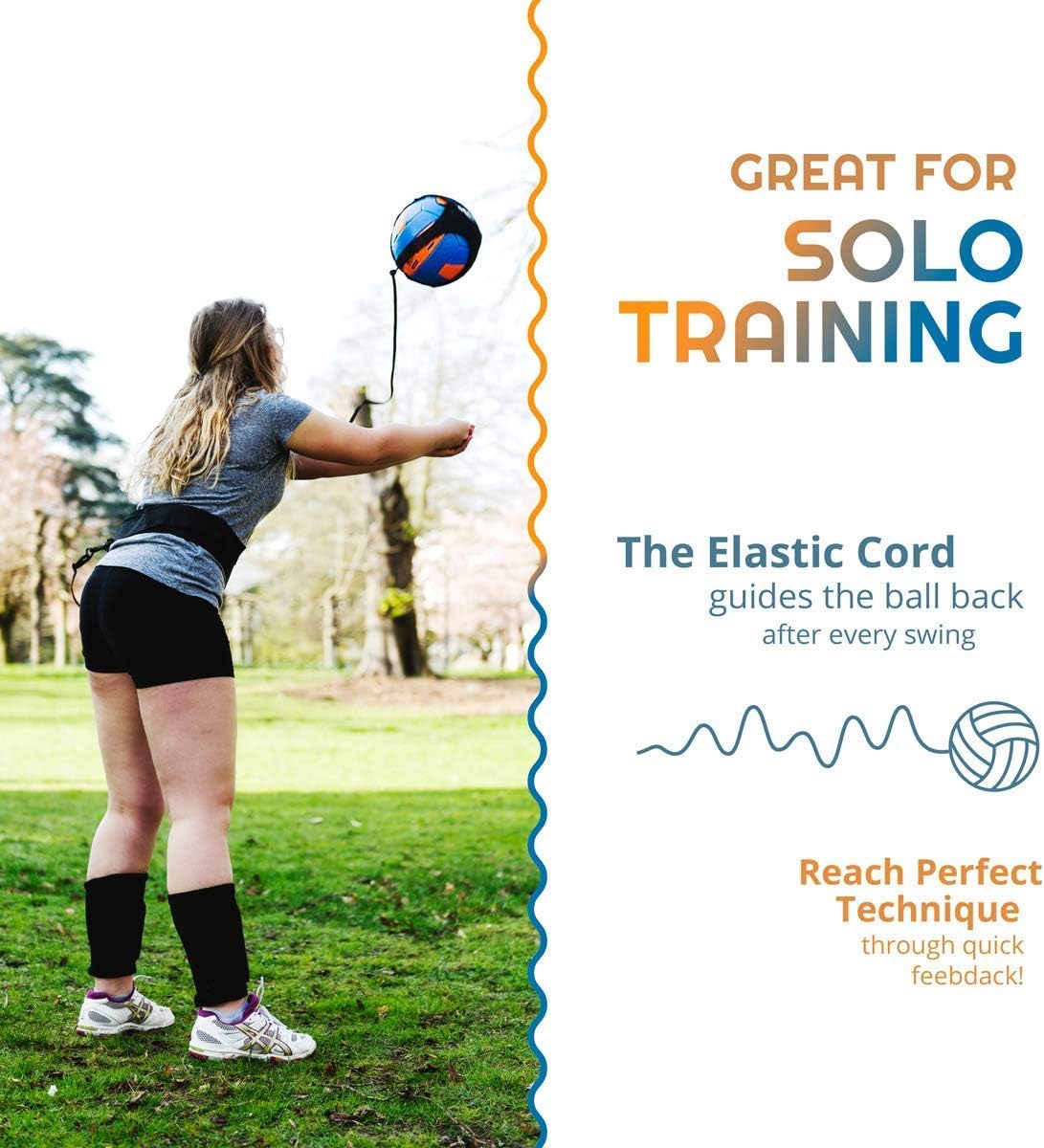 Puredrop Volleyball Training Equipment Aid Great Trainer for Solo Practice of Serving Tosses and arm Swings Returns The Ball After Every Swing Adjustable Cord and Waist Length fits Any Volleyball : Sports & Outdoors