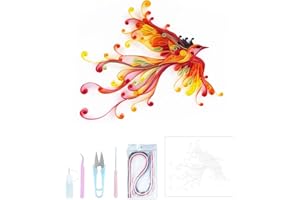 Uniquilling Quilling Kit, Paper Quilling Kits, 8 * 10-in Phoenix Paper Filigree Kits with Quilling Tools& Using Manual, DIY Quilling Artwork Modern Wall Art for Living Room