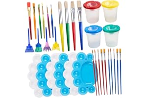 KiBcsLic Pinceaux pour enfants, conteneurs de peinture aquarelle, plateau de palette