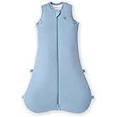 Momcozy Sleep Sack for Baby 6–12 Months, 1.5 TOG Baby Wearable Blanket with Supportive Plush Filling, Two-Way Zipper for Easy Diaper Changes, Snap-Fit Design for Growing Babies, Medium, Blue