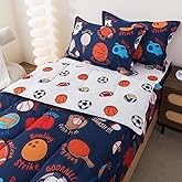 ADASMILE A & S Zipper Bedding Twin for Boys Kids Sports Comforter Sets Football Basketball Baseball Zip Up Bedding Sports Bed in A Bag Comforter with Sheets All in One Zipper Bed Set Home Decor