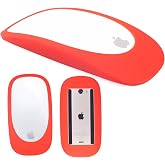 N/T Silicone Case Cover Protective Skin for Magic Mouse 1/2 Silicone Case for Apple Magic iPad Mouse (Red)