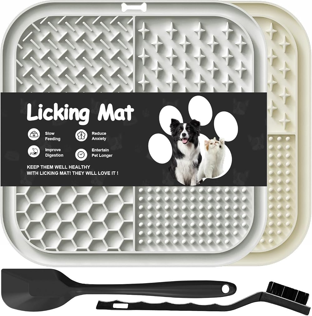 Azyh Licking Mat for Dogs Cats with Suction Cups Slow Feeder 2 Pack