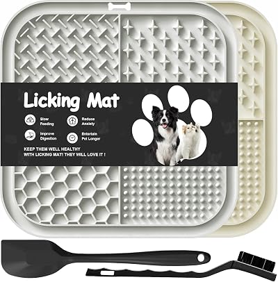 Azyh Licking Mat for Dogs Cats with Suction Cups Slow Feeder 2 Pack