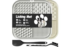 AZYH 2 PCS Licking Mat for Dogs & Cats with Suction Cups, Dog Slow Feeder Lick Pat for Anxiety Relief, Dog Toys Feeding Mat for Butter Yogurt Peanut, Pets Bathing Grooming Training Mat (7.9''*7.9'')