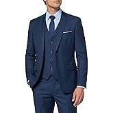 MY'S Men's 3 Piece Slim Fit Suit Set with Tie, 2 Button Blazer Jacket Vest & Pants, Business Wedding Party Prom Suit for Men