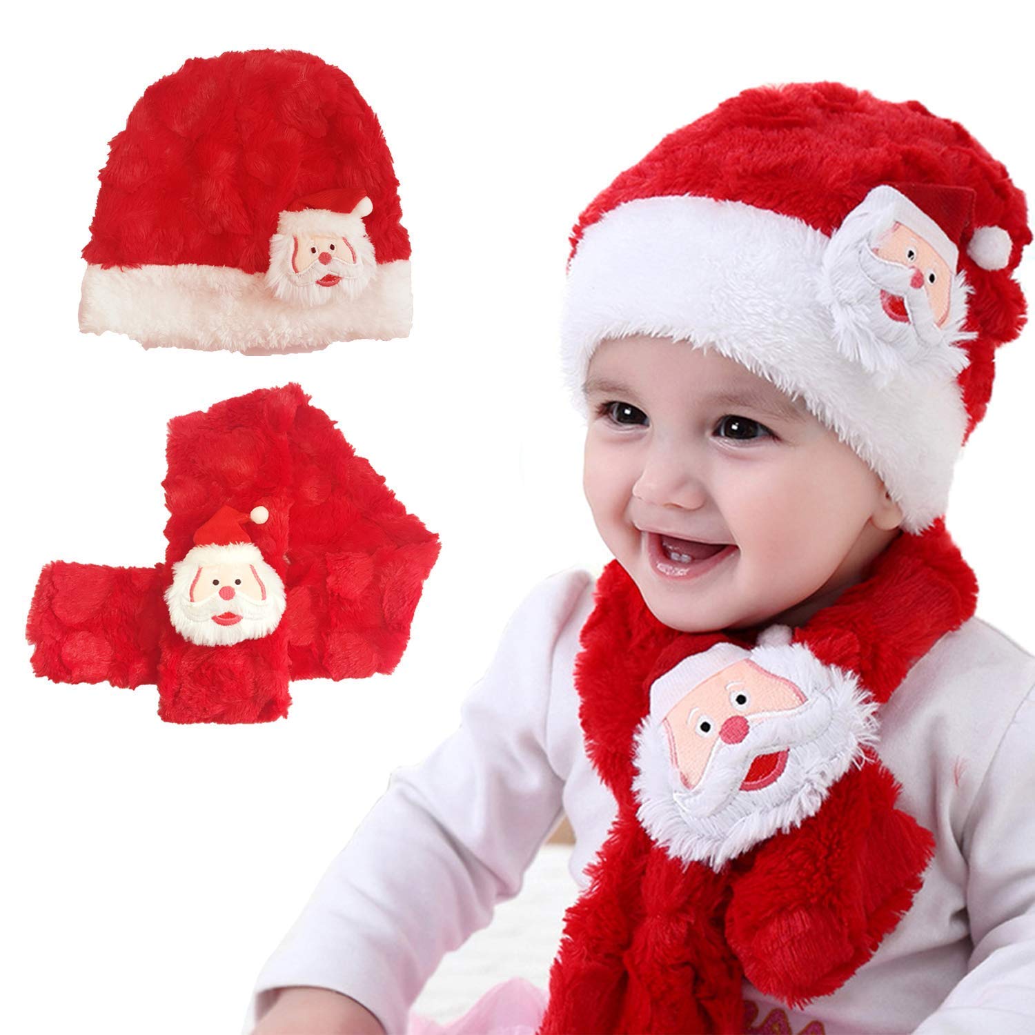 Goettin Christmas Hats for Babies and Toddlers Velvet Christmas Hat with Plush Trim &and Comfort Liner Unisex Red