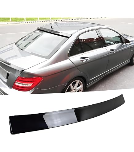 Trunk Spoiler Compatible With 2008 2009 2010 2011 2012 2013 2014 Mercedes Benz C Class Sedan Lip Painted Color 792 Palladium Silver Metallic No Drill