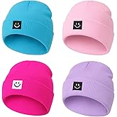 Fingertip WD Knit Beanie Hat with Smile Face for Men Women Winter Warm Soft Slouchy Skull Cap