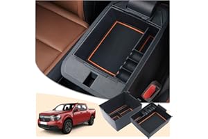 CDEFG for 2022-2025 2026 Ford Maverick Center Console Accessory Organizer, ABS Material Armrest Storage Box Insert Tray 2-Pac
