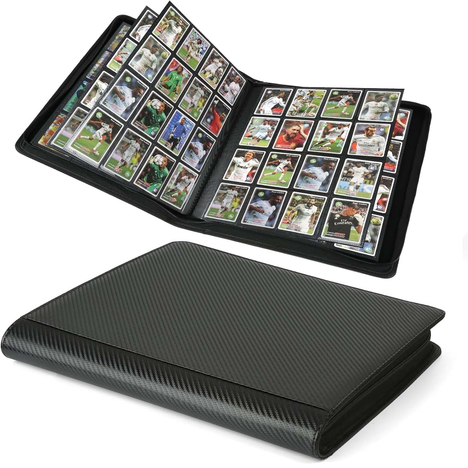 Photo 1 of Arkeiliy Premium Ringless Trading Card Binder - 1024 Capacity, 16 Side-Loading Pockets per Page, Archival Quality Protection & Anti-Slip Spine for TCG, MTG, Sports Cards (Black II)