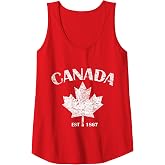 Red Canada Day Vintage Maple Leaf Canada Tank Top