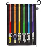 Pride Progress LGBTQ Garden Flag, Lightsaber Small Yard Rainbow Garden Flag for Pride Month Outside Outdoor Hanging Decorations 12x18 Inch Double Sided