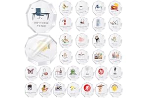 CINNVOICE 30 Pcs Christmas Funny Trophy Awards Gifts Bulk Employee Staff Coworker Team Appreciation Gift Small Clear Acrylic Reward Medallions for Teacher Nurse Office