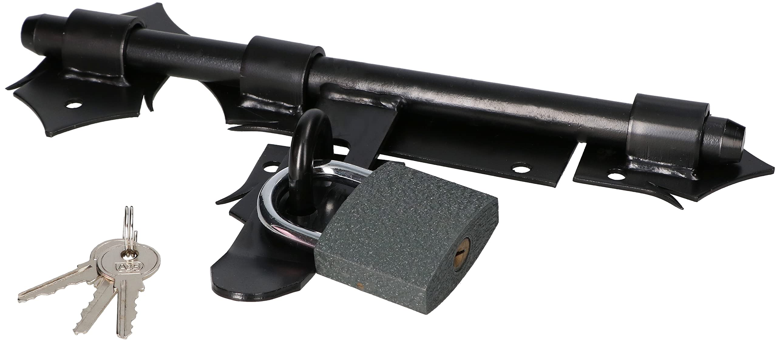 KOTARBAU® Gate Bolt with Padlock Door Bolt Bolt Slide Latch 270mm Black