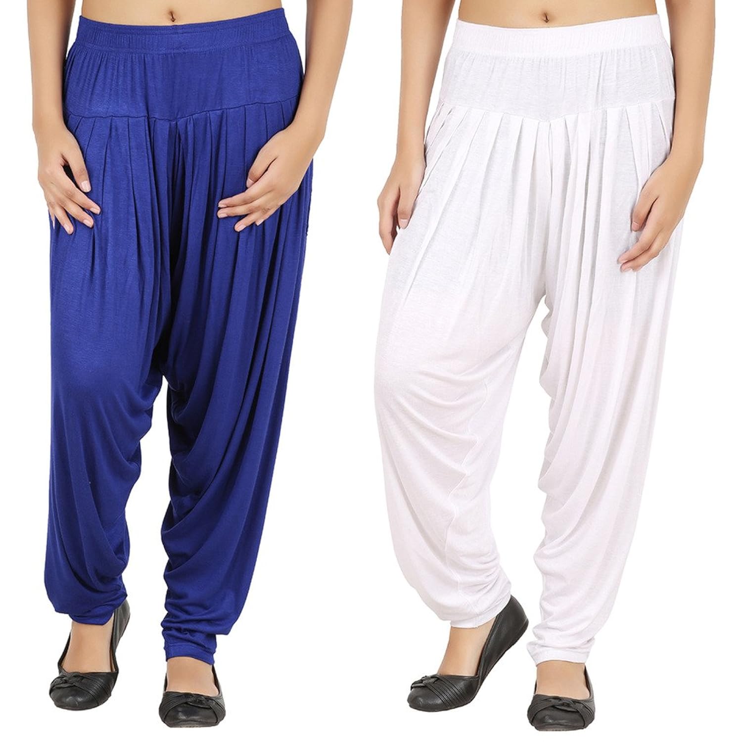 notyet byus women's white viscose patialla