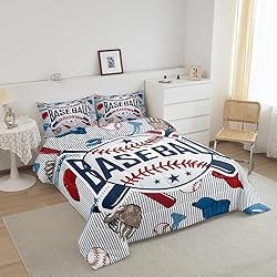 Manfei Baseball Comforter Set Queen Size, Vintage