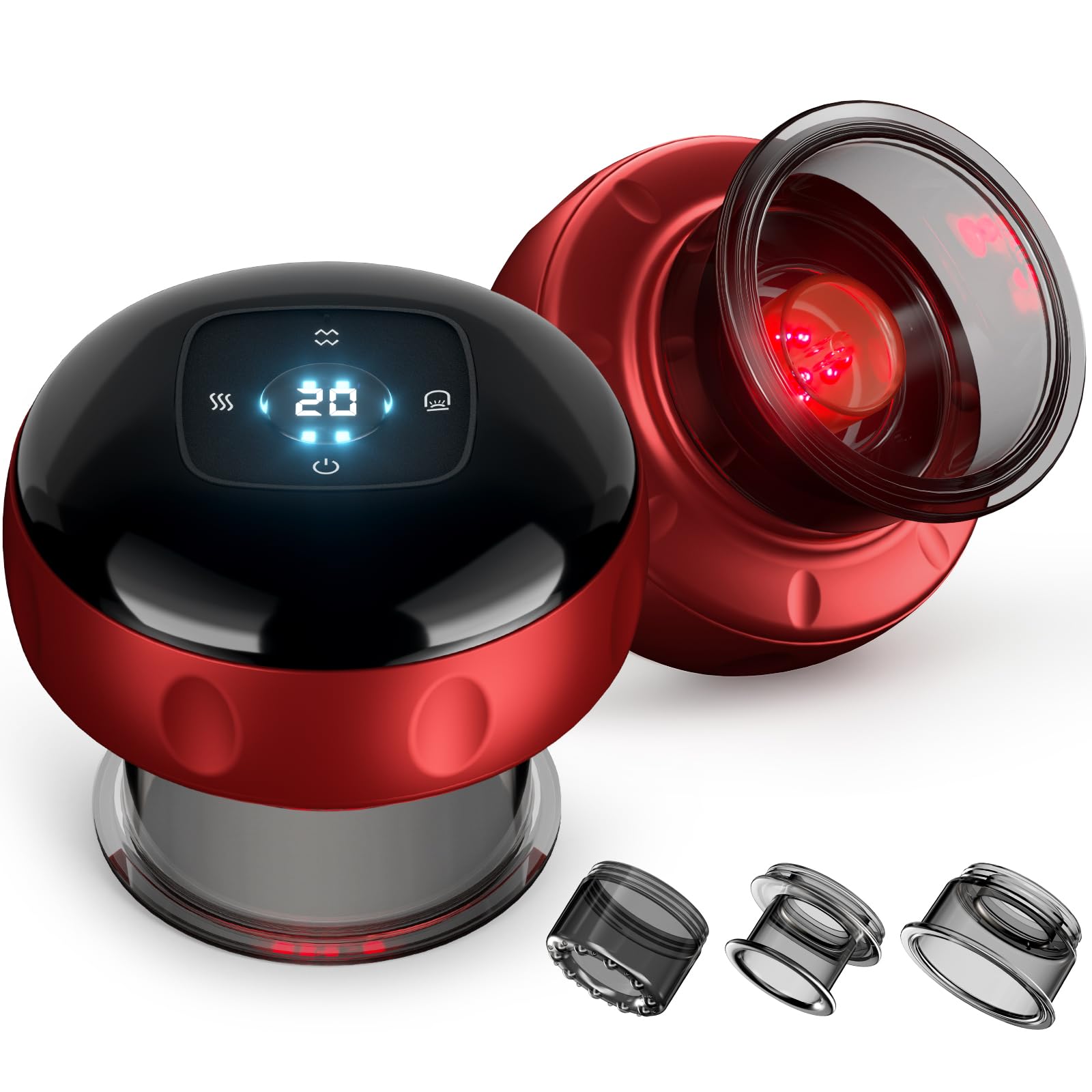 Photo 1 of 2 Pack Cupping Set, Smart Cupping Therapy Massager, 7 in 1 Red Light Cupping Therapy Set with 2 Modes for Targeted Pain Relief, Muscle Soreness,Tighter Skin,Cupping Kit with 12 Levels Suction and Heat