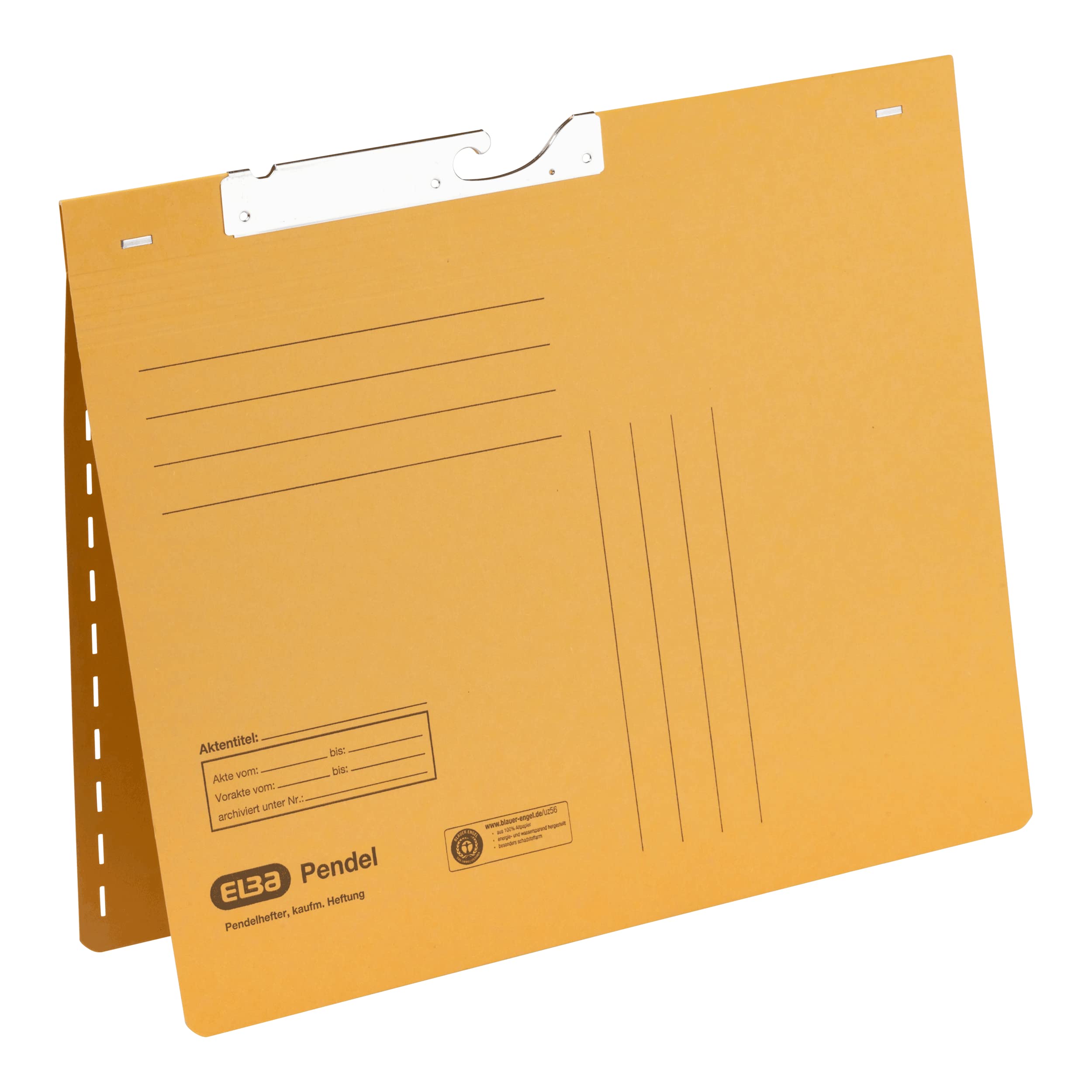 Elba 90461BL Suspension File Manila Cardboard Recycled Material 320 g/m² Commercial Binding and Slit Pack of 50 Blue Hanging Files, Manila Cardboard (RC) 320g / m² Yellow