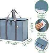 VENO 2 Pack Large Insulated Reusable Grocery Bag with Hard Bottom view 4