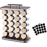 Spice Rack Organizer 20 Pieces With Gold Spice Jars, Spice Jars Rack Wood 13.5" Never Fade NO Rotating (No Spice ) …